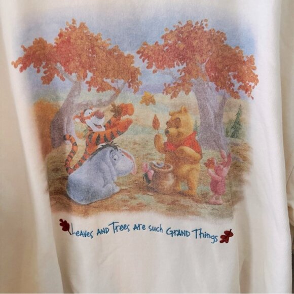 Disney Vintage Winnie the Pooh Tigger Cream Crew Neck Sweatshirt XL Embroidered - Picture 2 of 6